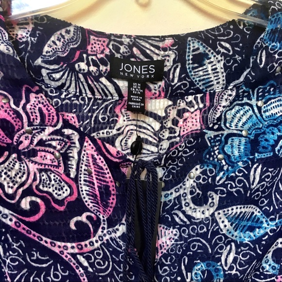 Jones New York Floral Women’s Blouse Medium - Picture 5 of 8